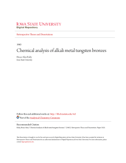 Chemical analysis of alkali metal tungsten bronzes
