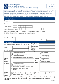 LAO/APP/2 - Scottish Legal Aid Board