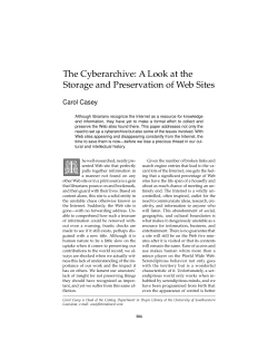 The Cyberarchive: A Look at the Storage and Preservation of Web