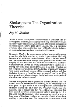 Shakespeare The Organization Theorist