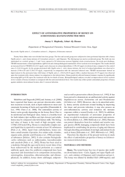EFFECT OF ANTIOXIDATIVE PROPERTIES OF HONEY ON