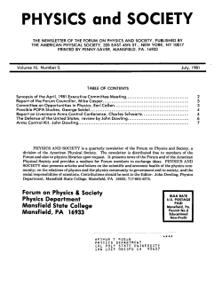 PHYSICS and SOCIETY