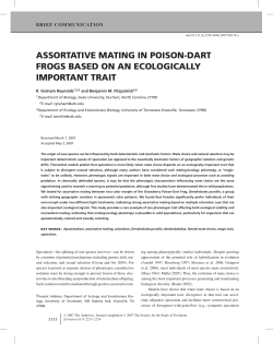 assortative mating in poison-dart frogs based on