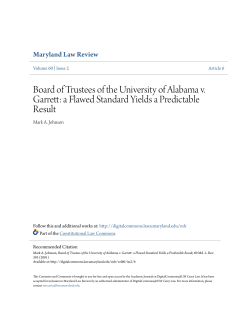 Board of Trustees of the University of Alabama v. Garrett: a Flawed