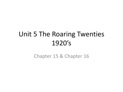 Unit 5 The Roaring Twenties 1920`s