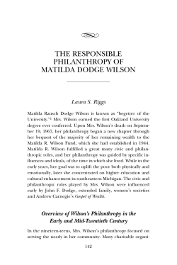 the responsible philanthropy of matilda dodge wilson
