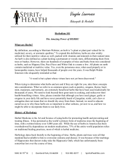 Herbalism 101 - Spirit of Health
