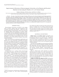 Improvement in Detection of Enterotoxigenic Escherichia coli in