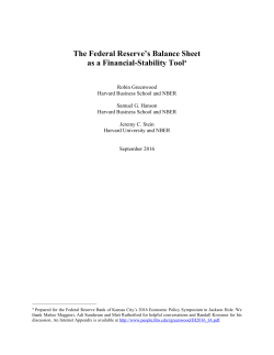 The Federal Reserve`s Balance Sheet as a Financial