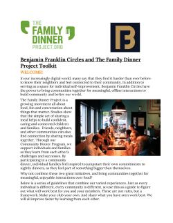 Benjamin Franklin Circles and The Family Dinner Project Toolkit
