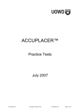 Accuplacer Practice Tests