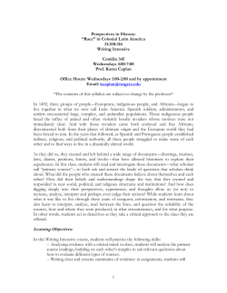 1 Perspectives in History: &ldquo;Race&rdquo; in Colonial Latin America 21:510