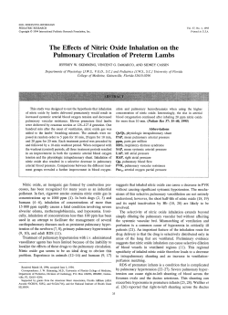 The Effects of Nitric Oxide Inhalation on the Pulmonary Circulation of