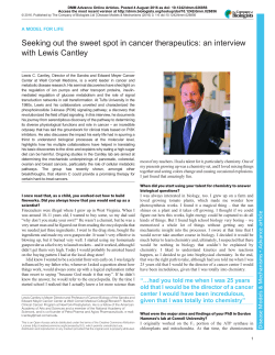 Seeking out the sweet spot in cancer therapeutics: an interview with