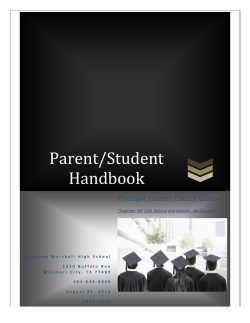 Parent/Student Handbook - Thurgood Marshall High School
