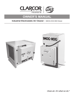 owner`s manual - CLARCOR Industrial Air
