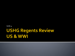 USHG Regents Review Unit 4 WWI