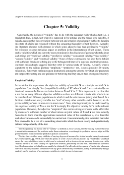 Chapter 5: Validity