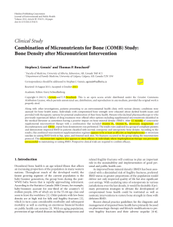 (COMB) Study: Bone Density after Micronutrient Intervention