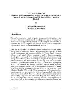 Containing Sprawl. - University of Washington