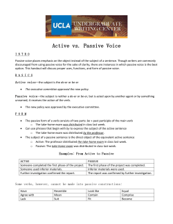 Active vs. Passive Voice - Writing Programs