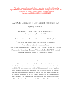 MARQUIS: Generation of User-Tailored