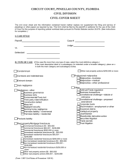 civil cover sheet - Pinellas County Clerk of the Circuit Court