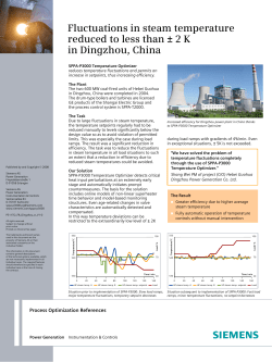 Fluctuations in steam temperature reduced to less than &plusmn; 2 K in