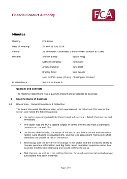 Minutes: FCA Board 27 and 28 July 2016