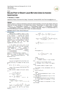 boiling point of binary liquid mixtures using ultrasonic