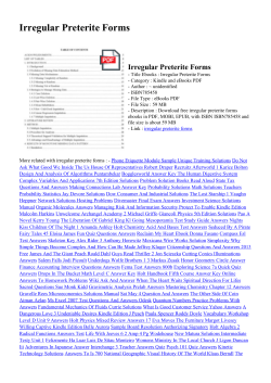 Irregular Preterite Forms