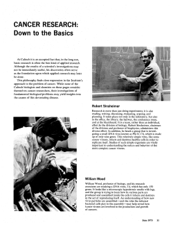 Cancer Research: Down to the Basics