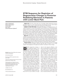 STIR Sequence for Depiction of Degenerative Changes in Posterior