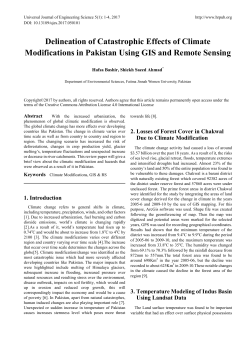 Delineation of Catastrophic Effects of Climate Modifications in