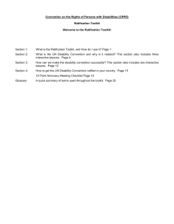 Ratification Toolkit - Disabled Peoples` International North America