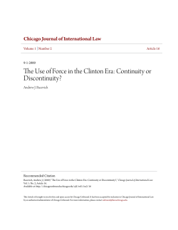 The Use of Force in the Clinton Era: Continuity or Discontinuity?