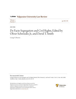 De Facto Segregation and Civil Rights, Edited by