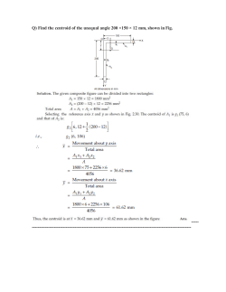 Q) Find the centroid of the unequal angle 200 &times;150 &times; 12 mm, shown