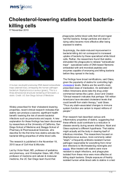 Cholesterol-lowering statins boost bacteria-killing cells