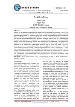 Rural life in Fiction