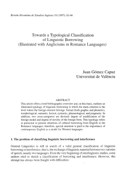 Towards a Typological Classification of Linguistic Borrowing