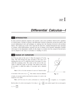 Differential Calculus&mdash;I