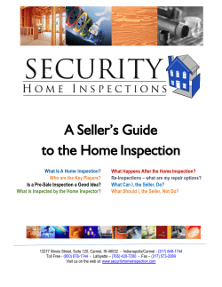 A Seller`s Guide to the Home Inspection