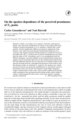 On the speaker-dependence of the perceived