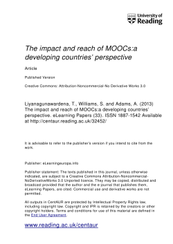 The impact and reach of MOOCs:a developing countries` perspective