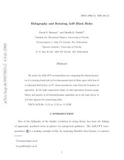 Holography and Rotating AdS Black Holes