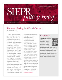 policy brief - Stanford Institute for Economic Policy Research