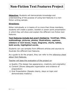 Non-Fiction Text Features Project