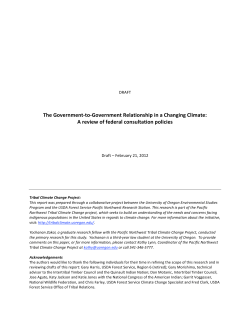 The Government‐to‐Government Relationship in a Changing Climate