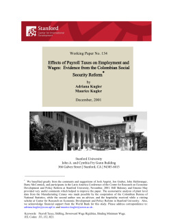 Effects of Payroll Taxes on Employment and Wages: Evidence from